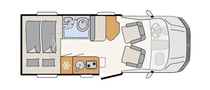 Grundriss Tag Dethleffs Globebus Performance T 16 *KONFIGURIERBAR*