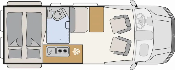 Grundriss Tag Dethleffs Globetrail Performance 600 DR VW