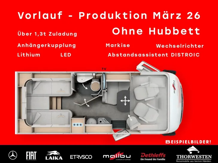 Fahrzeugbild Malibu I 441 KB LE comfort MB AHK LITHIUM ohne Hubbett #1