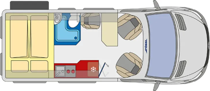 Grundriss Tag Pössl Roadstar X Mercedes 190 PS