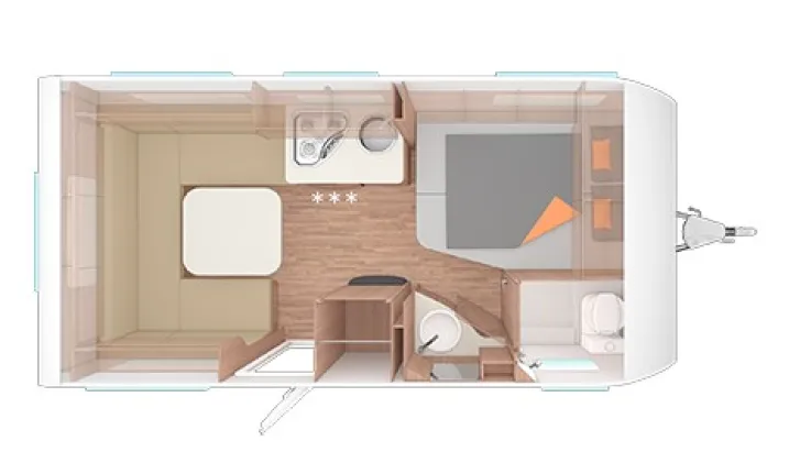 Grundriss Tag Weinsberg CaraOne 450 FU Modell 2026