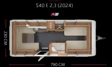 Grundriss Nacht Tabbert Da Vinci 540 E 2,3 *** Abverkauf bis Ende Mai