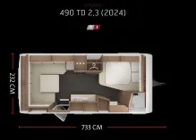 Grundriss Nacht Tabbert Senara 490 TD 2,3