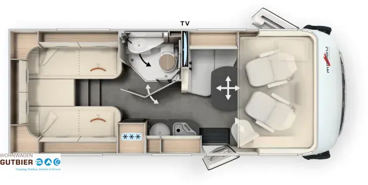 Grundriss Tag Malibu I 441 LE Ein Hotelbett ist wie fremdgehen