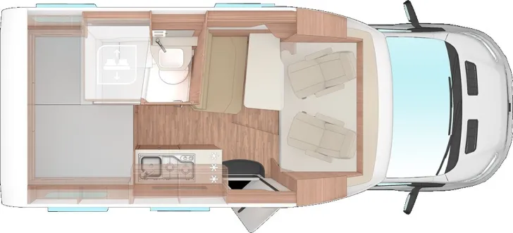 Grundriss Tag Weinsberg X-Cursion Van 500 MQ EDITIONPEPPER Vermietflotte