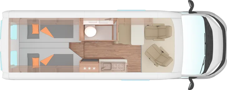 Grundriss Tag Weinsberg CaraBus 630 ME Edition FIRE Modell 2026 / Media Center