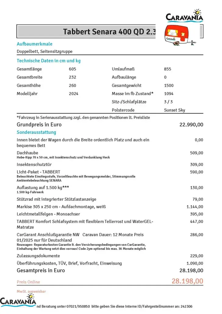 Fahrzeugbild Tabbert Senara 400 QD 2.3 ähnlich Casadora #19