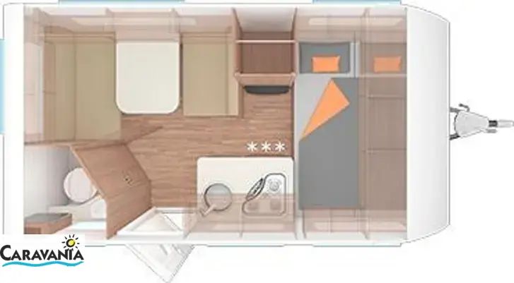 Grundriss Tag Weinsberg CaraOne 390 QD inkl. Markise