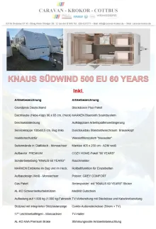 Fahrzeugbild Knaus Südwind 500 EU 60 Years Markise - Dusche #6