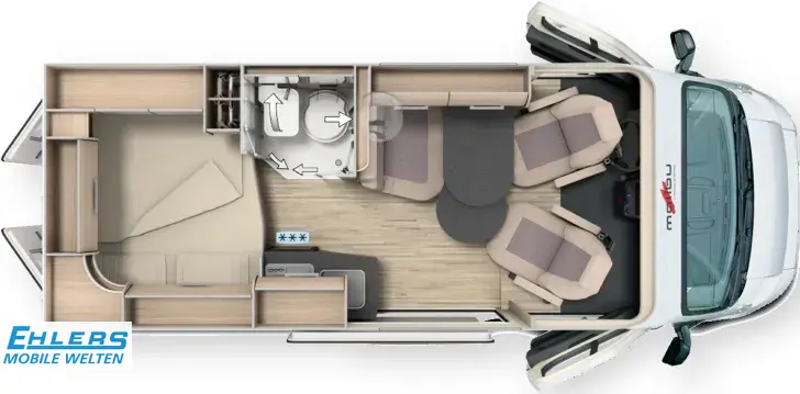 Grundriss Tag Malibu Van compact 540 DB 140PS/Autom/Aufstelldach/Fahrassistenz-Paket