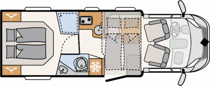 Grundriss Tag Dethleffs Just Camp T 7052 DBM Verfügbar ab November 2026