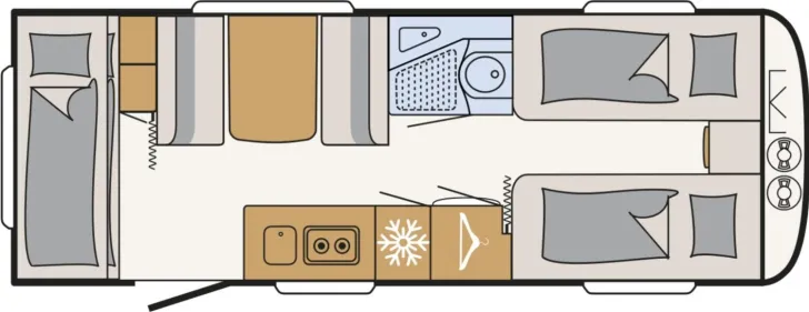 Grundriss Tag Dethleffs Camper 550 ESK *ATC*Tür mit Fenster*2.000 kg*