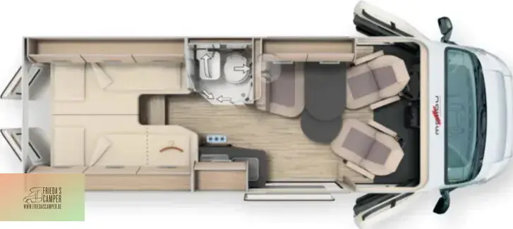 Grundriss Tag Malibu Van compact 600 LE viele Pakete. Aktion! Fiat