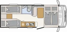 Grundriss Tag Dethleffs Globebus I 4 // Listenpreis: 108.399 