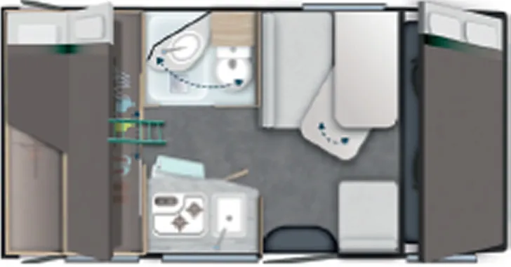 Grundriss Tag Challenger Alkoven Break Edition C194 Automatik 5,99m 165PS