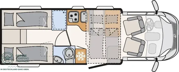 Grundriss Tag Dethleffs Trend T 7057 EB *Top-Ausstattung*