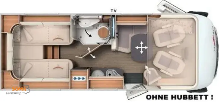Grundriss Tag Carthago C2-tourer I 141 KB LE Mercedes - MODELL 2026 !!!