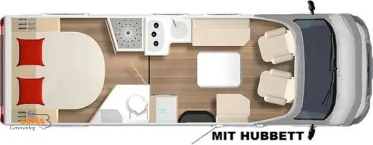 Grundriss Tag Bürstner B66 TD 732 Lyseo MODELL 2026 !!!