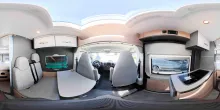 360° Innenansicht Dethleffs Globetrail 600 DR Fiat *MINIMALISTISCH UNTERWEGS
