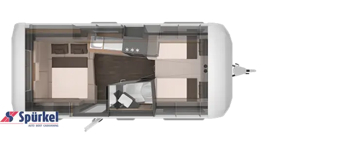 Grundriss Nacht Knaus Azur 500 EU *2.000 kg*Komfortbett*Dusche*