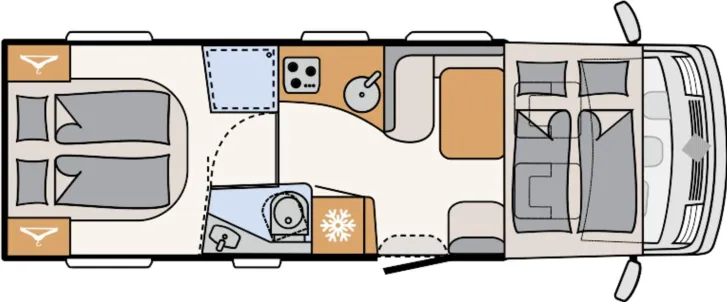 Grundriss Tag Dethleffs Esprit I 7150-2 DBM