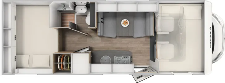 Grundriss Tag Sunlight A 70 *Markise*SAT-TV*Navi*Rückfahrkamera*