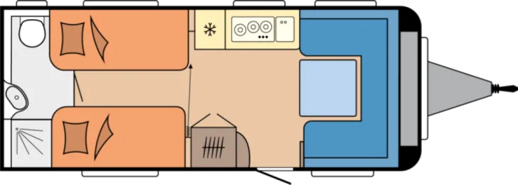 Grundriss Tag Hobby Prestige 560 WLU Abverkauf / 2000 kg