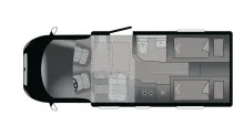 Grundriss Tag Crosscamp EXPDN T 7.0 E Hubbett / Markise / Navi / RFK