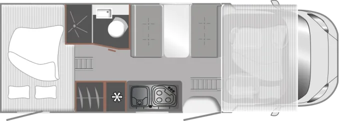 Grundriss Tag LMC Tourer A 690 G Modell 2026 / 6 Gurtplätze