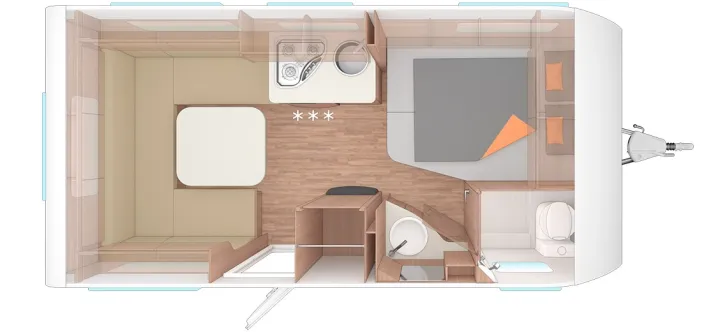 Grundriss Tag Weinsberg CaraOne 450 FU Smart & Advanced-Paket