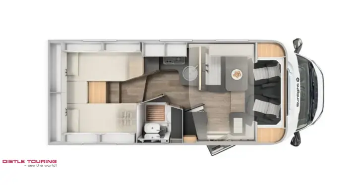 Grundriss Tag Sunlight Sub TS 67 Markise, Hubbett