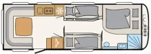 Grundriss Tag Dethleffs Camper 730 FKR Family snow 2 Etagenb. f.4 Kinder