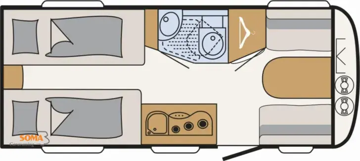 Grundriss Tag Dethleffs c-joy Active 460 LE MODELL 2026 !!!