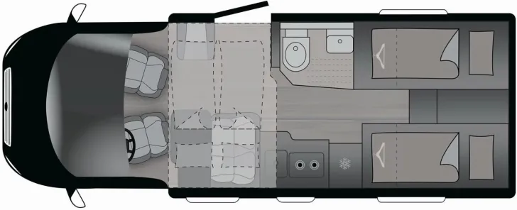 Grundriss Tag Crosscamp EXPDN 7.0 E Peugeot