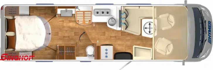 Grundriss Tag Hymer B-Klasse ML I 890