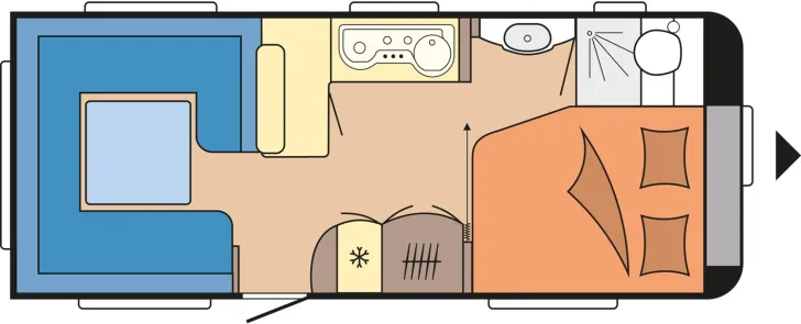Grundriss Tag Hobby Excellent 560 CFe *Rangierantrieb Alko Mammut*