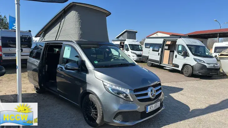 Schräg Vorne Mercedes-Benz MARCO POLO Markise + AHK + 2. Reifensatz