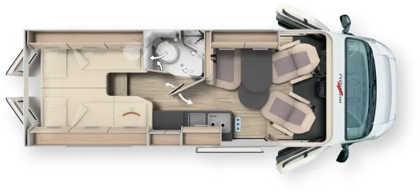 Tagesgrundriss Malibu Van First Class - Two Rooms 640 LE RB charming GT skyview Tagesgrundriss Malibu Van First Class - Two Rooms 640 LE RB charming GT skyview