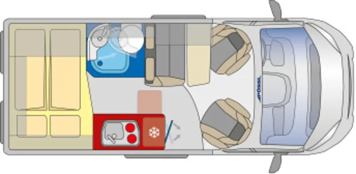 Grundriss Tag Pössl Summit 540 Citroen 140 PS Aufstelldach