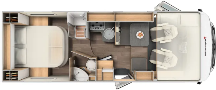 Grundriss Tag Sunlight I 69 L *Queens-Bett*SAT*Solar*Lithium*1 .Hand*