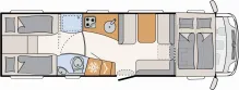 Grundriss Tag Dethleffs Globetrotter XXL A 9000-2 EB // UVP: 260.028 