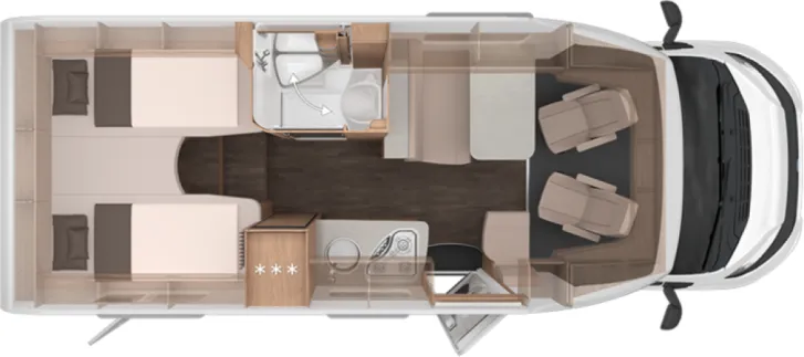 Grundriss Tag Knaus L!VE TI 650 MEG Platinum Selection Modell 2026
