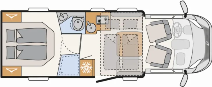 Grundriss Tag Dethleffs Trend T 7057 DBL I. Hand, Winterpaket,Top Austg.