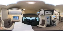360° Innenansicht Forster Alkoven A 699 EB, MJ26, KLIMA, SAT, TV, ,SOLAR