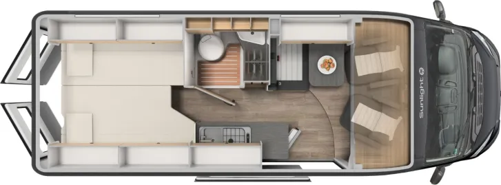 Grundriss Tag Sunlight Adventure Cliff 640 Automatik, Top Ausstattung