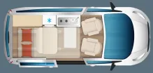 Grundriss Tag Bürstner B66 532 UV Automatik | Fahrassistenzpaket