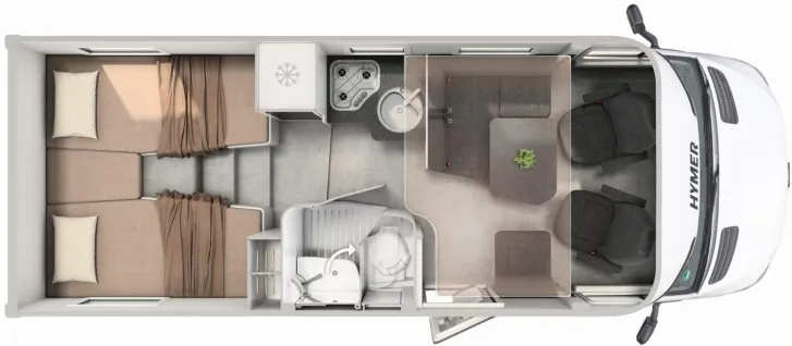Grundriss Tag Hymer GT-S 600 370Kg Rest-Zuladung bei 3,5T !!!