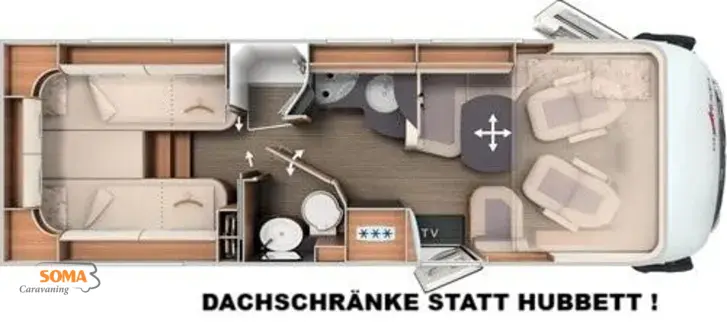 Grundriss Tag Carthago C2-tourer I 147 RB LE L comfort Mercedes - MODELL 2026 !!!
