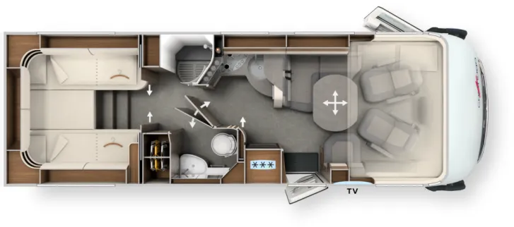 Grundriss Tag Carthago chic c-line I 4.9 LE L Polar-Paket ALDE