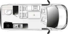 Grundriss Tag Westfalia Kepler One 204PS 17ZollRäder|Festtoil.|Solar|LED